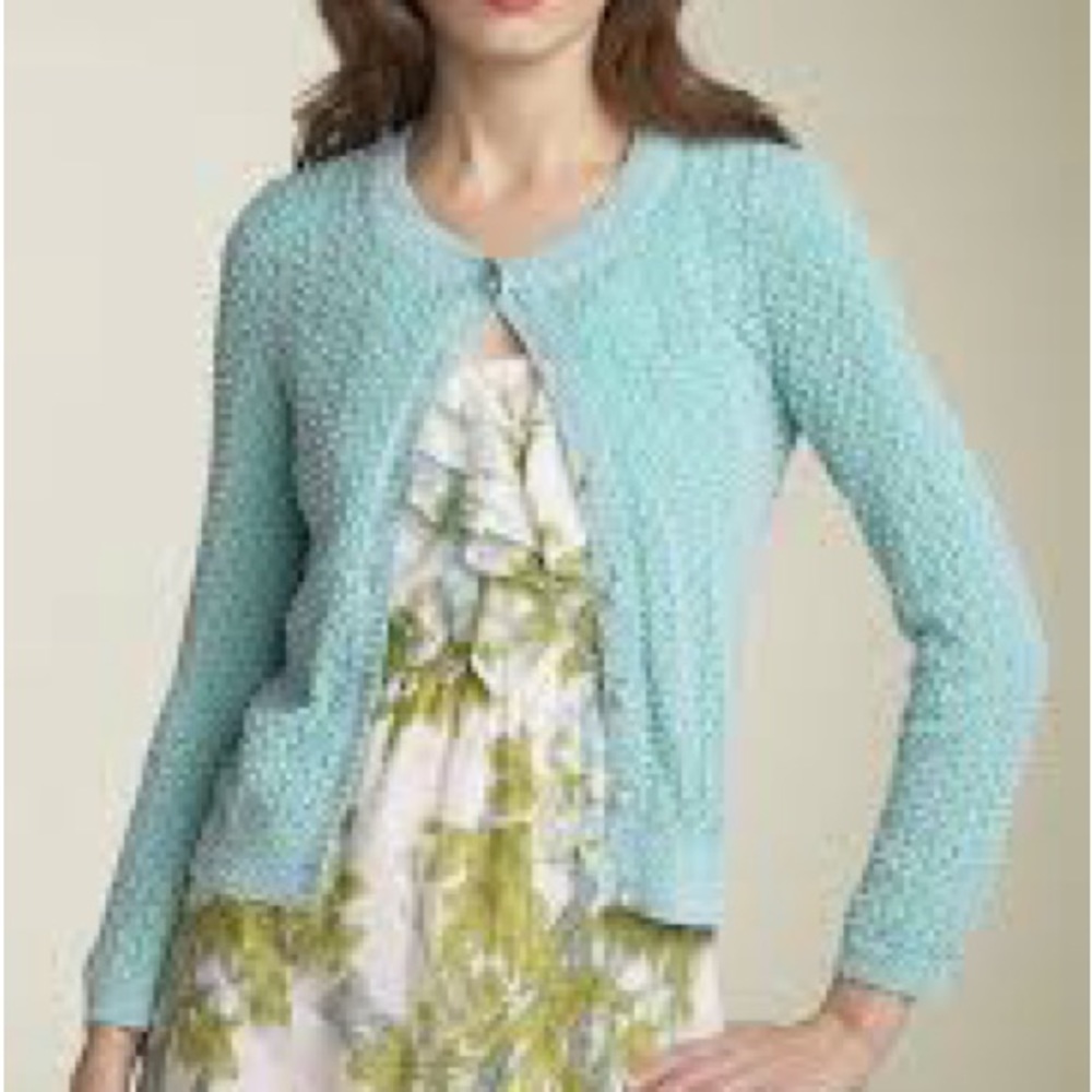 Leifsdottir Pearl Bead Cardigan (Tiffany Blue color)